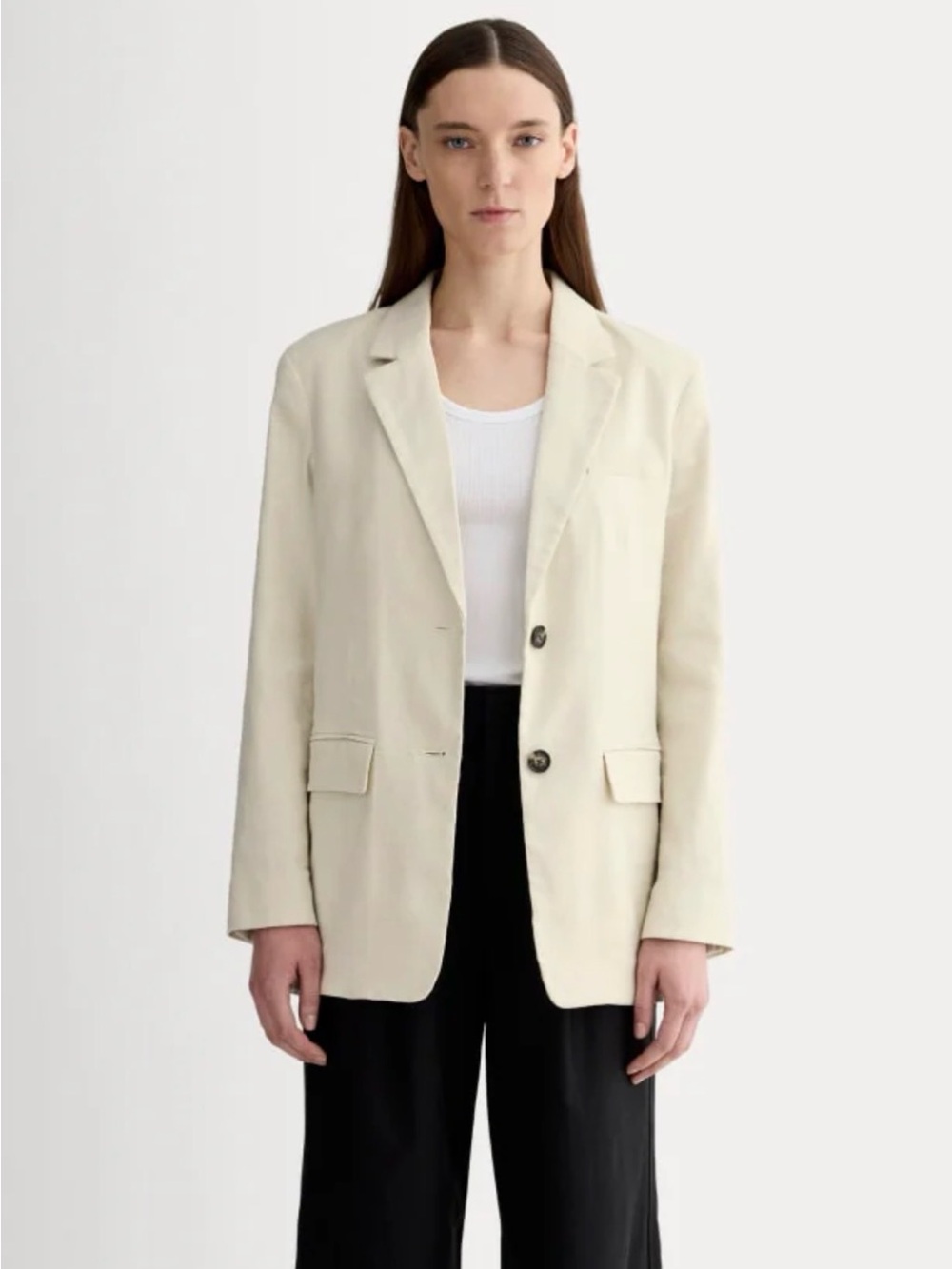 Everlane Oversized Linen Stretch Blazer Birch